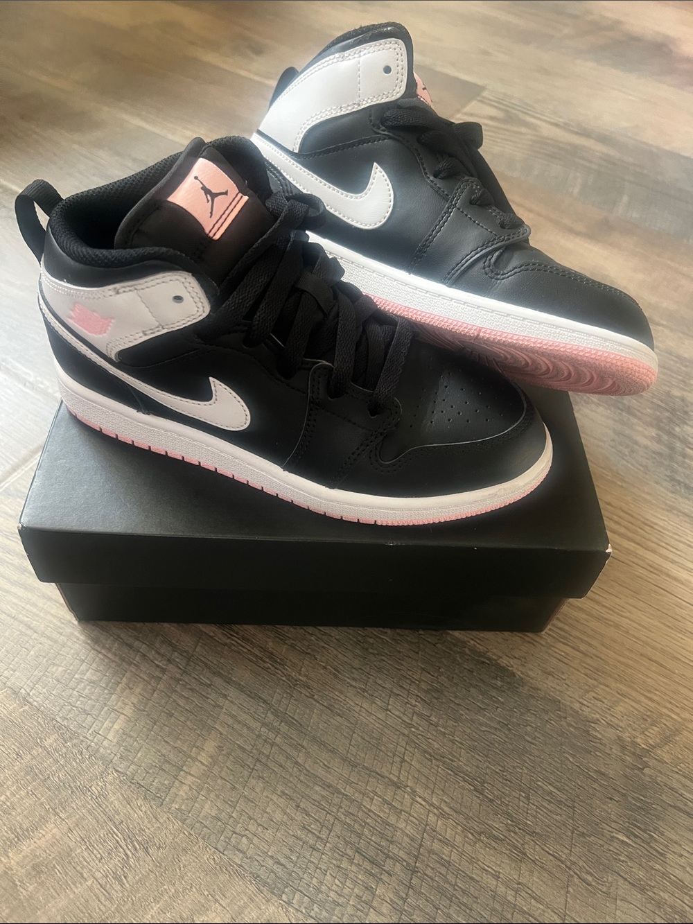 Jordan Kids' Mid-Top Sneakers - Black White Pink